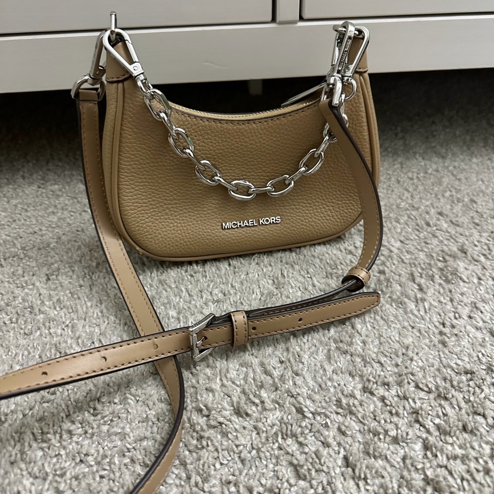 Michael Kors Brown Crossbody Bag with Silver Chain